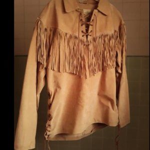Fringed Tan 100% Leather Shirt